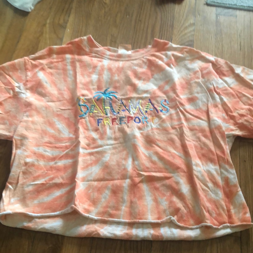 Cropped Orange Tie Dye T-shirt